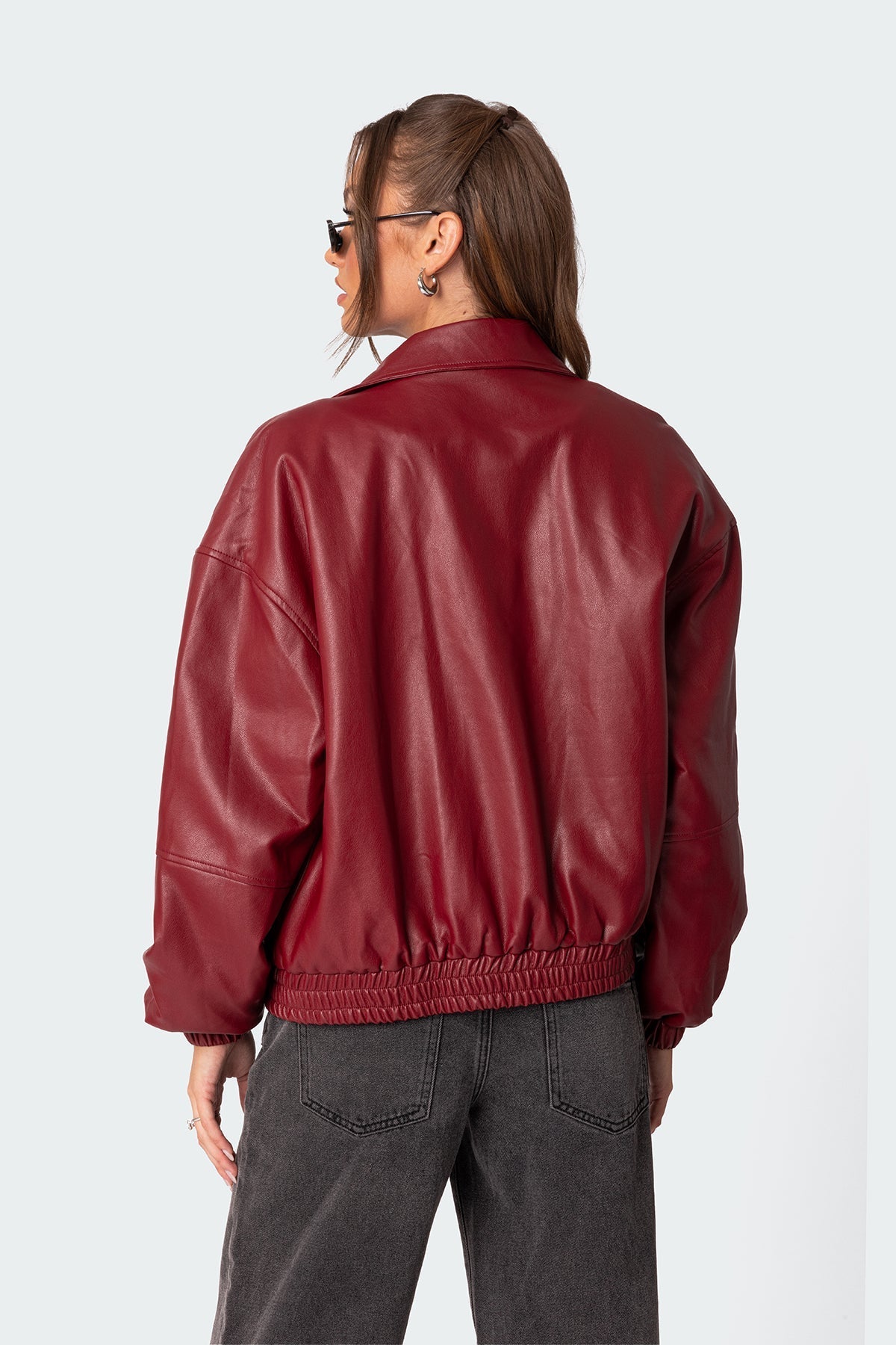Faux Leather Bomber Jacket - Edel Essential
