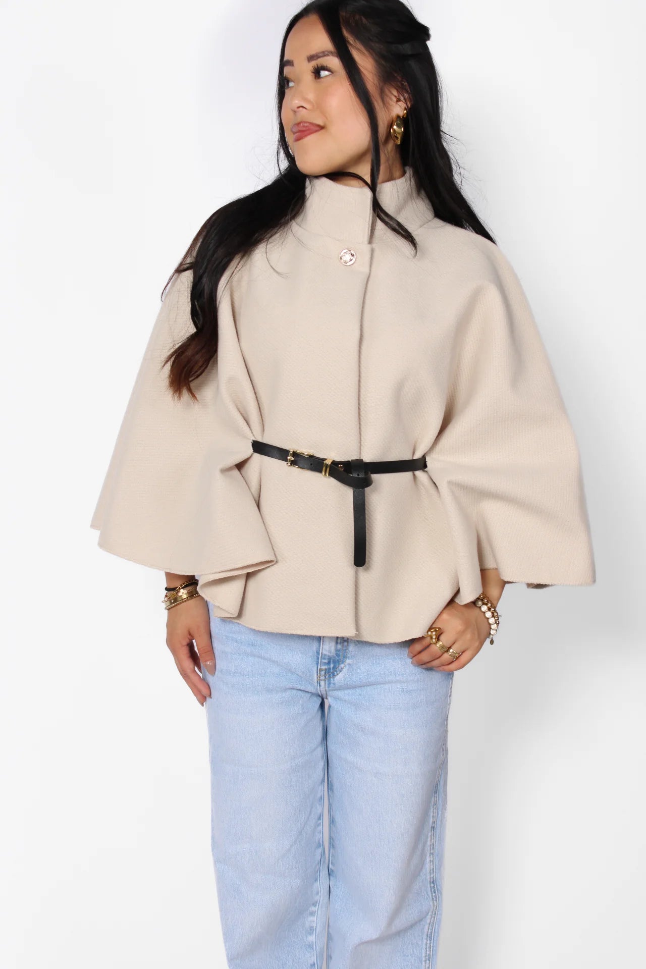 Nova Belted Cape Poncho