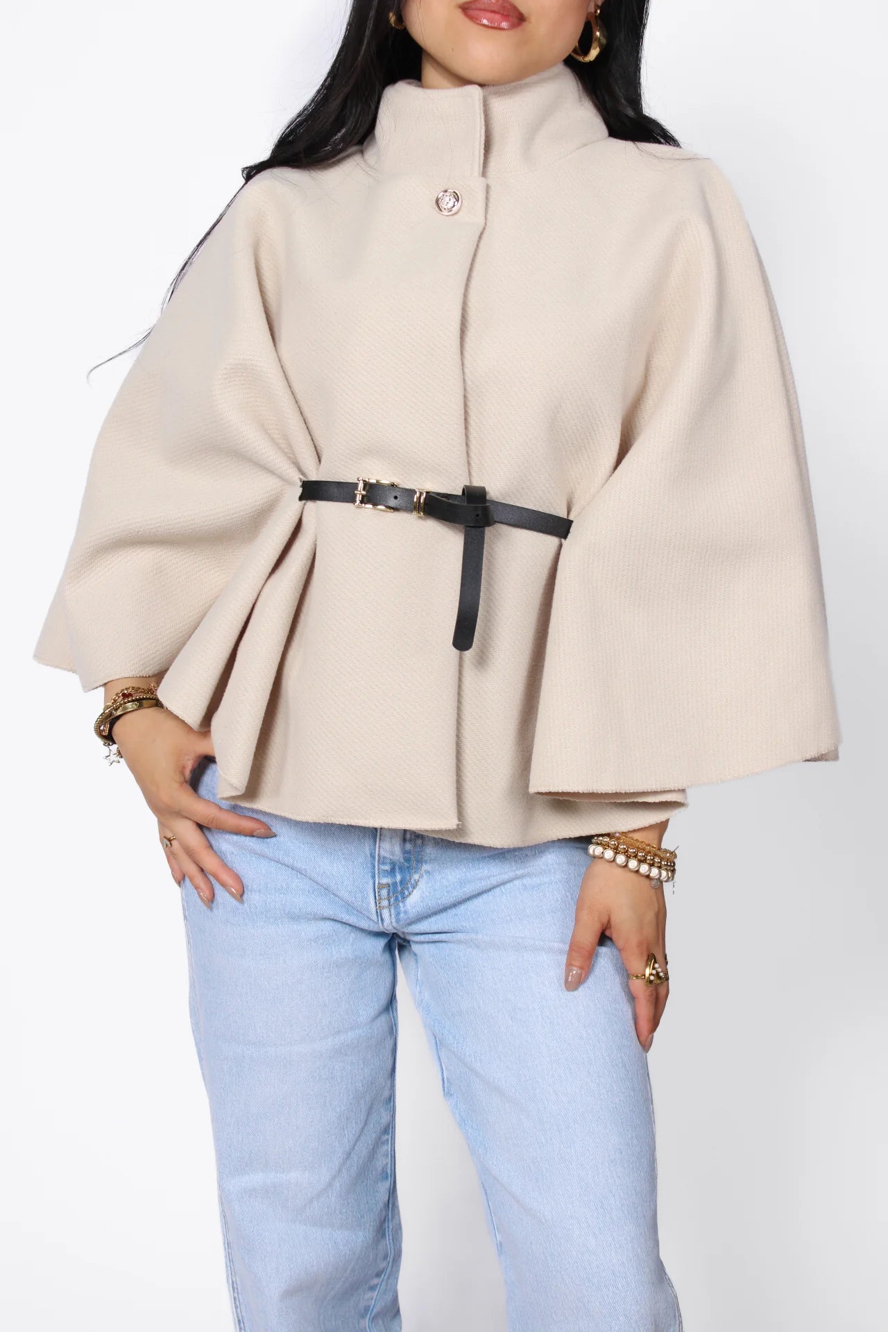 Nova Belted Cape Poncho