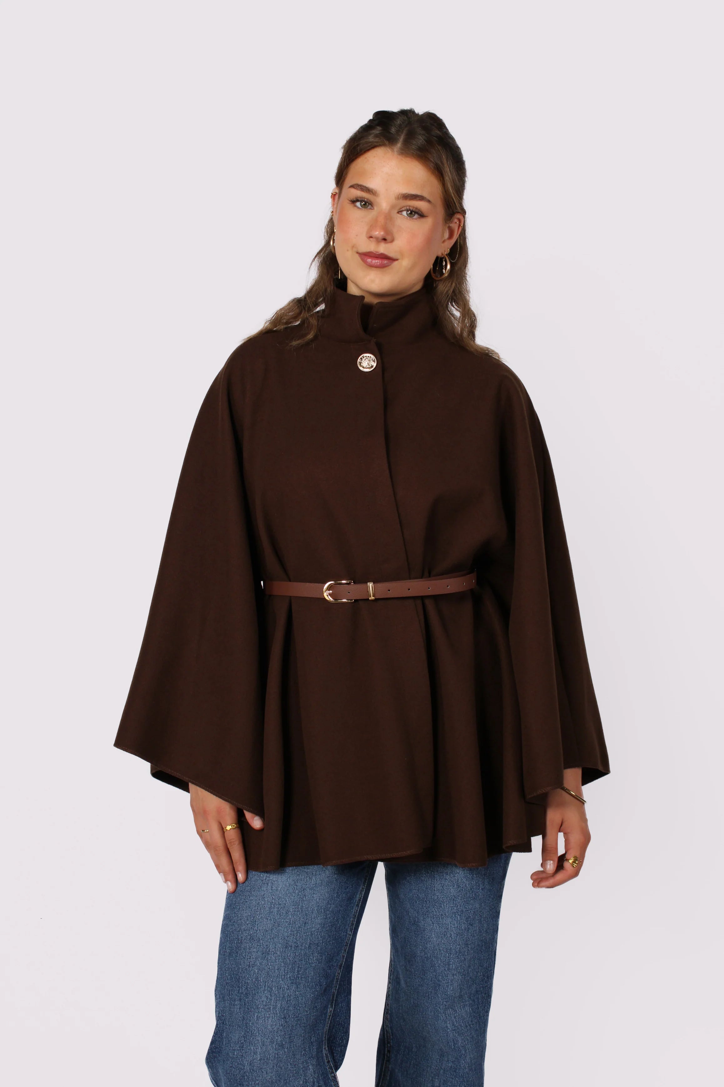 Freya Belted Cape Poncho