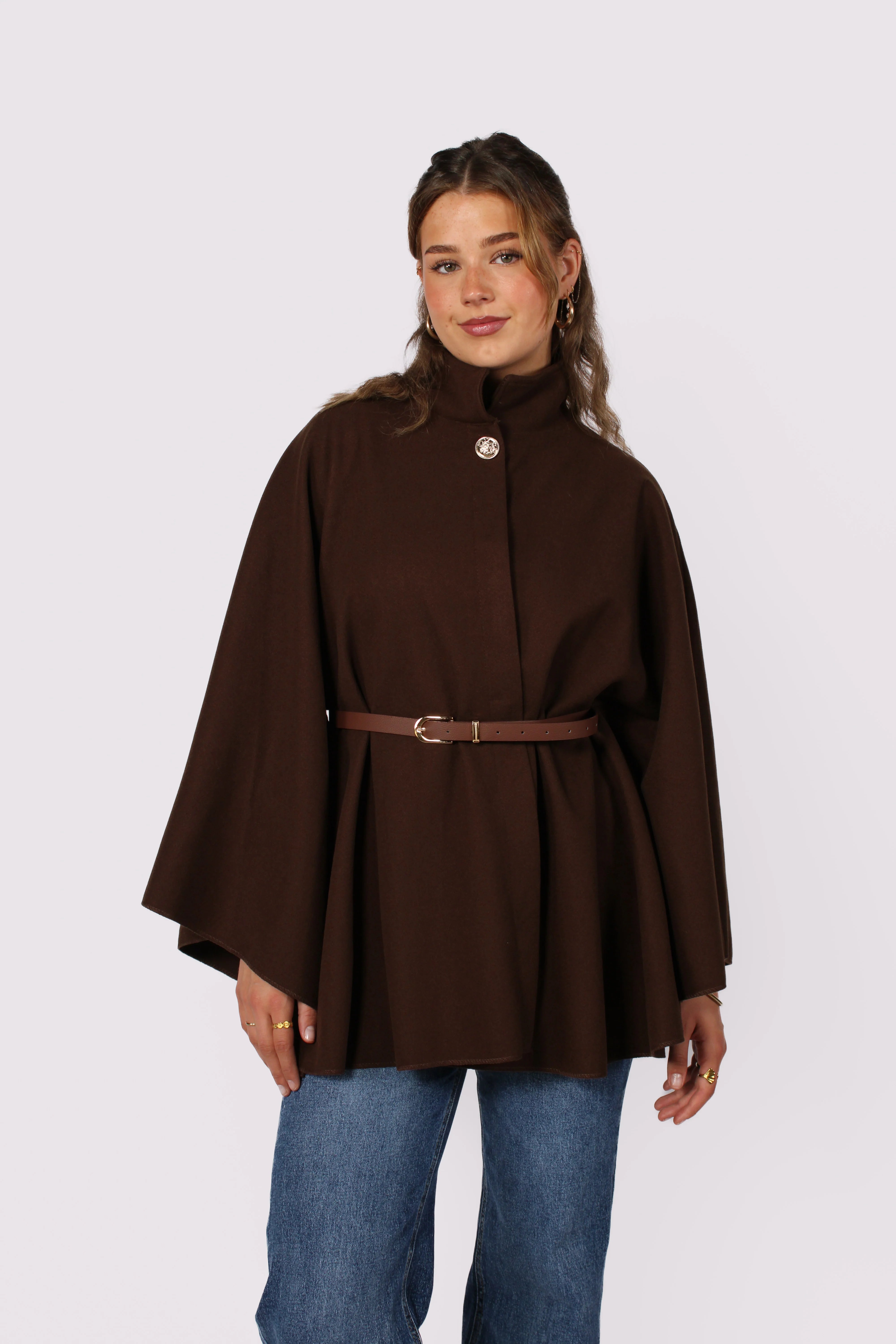 Freya Belted Cape Poncho