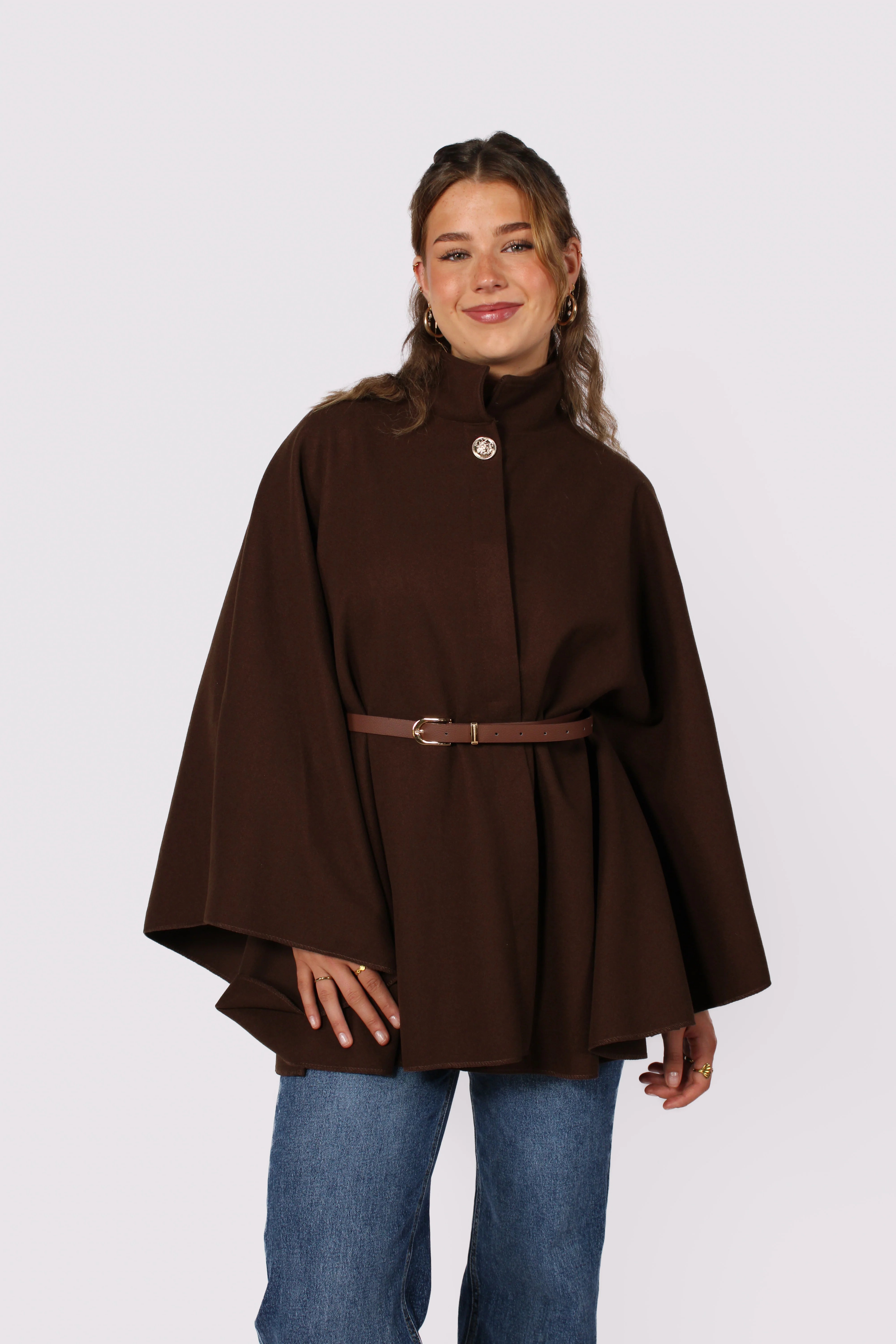 Freya Belted Cape Poncho