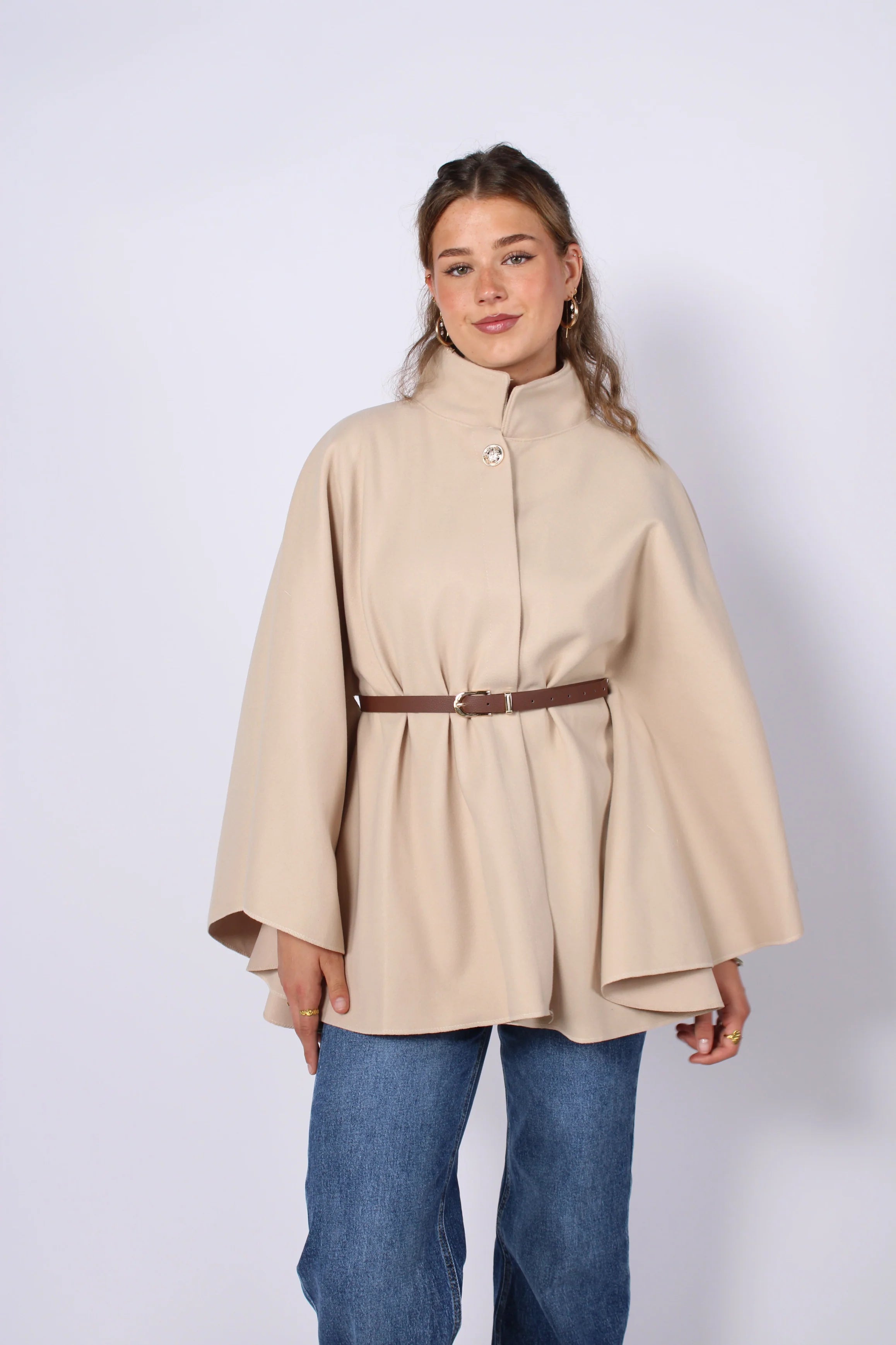 Freya Belted Cape Poncho