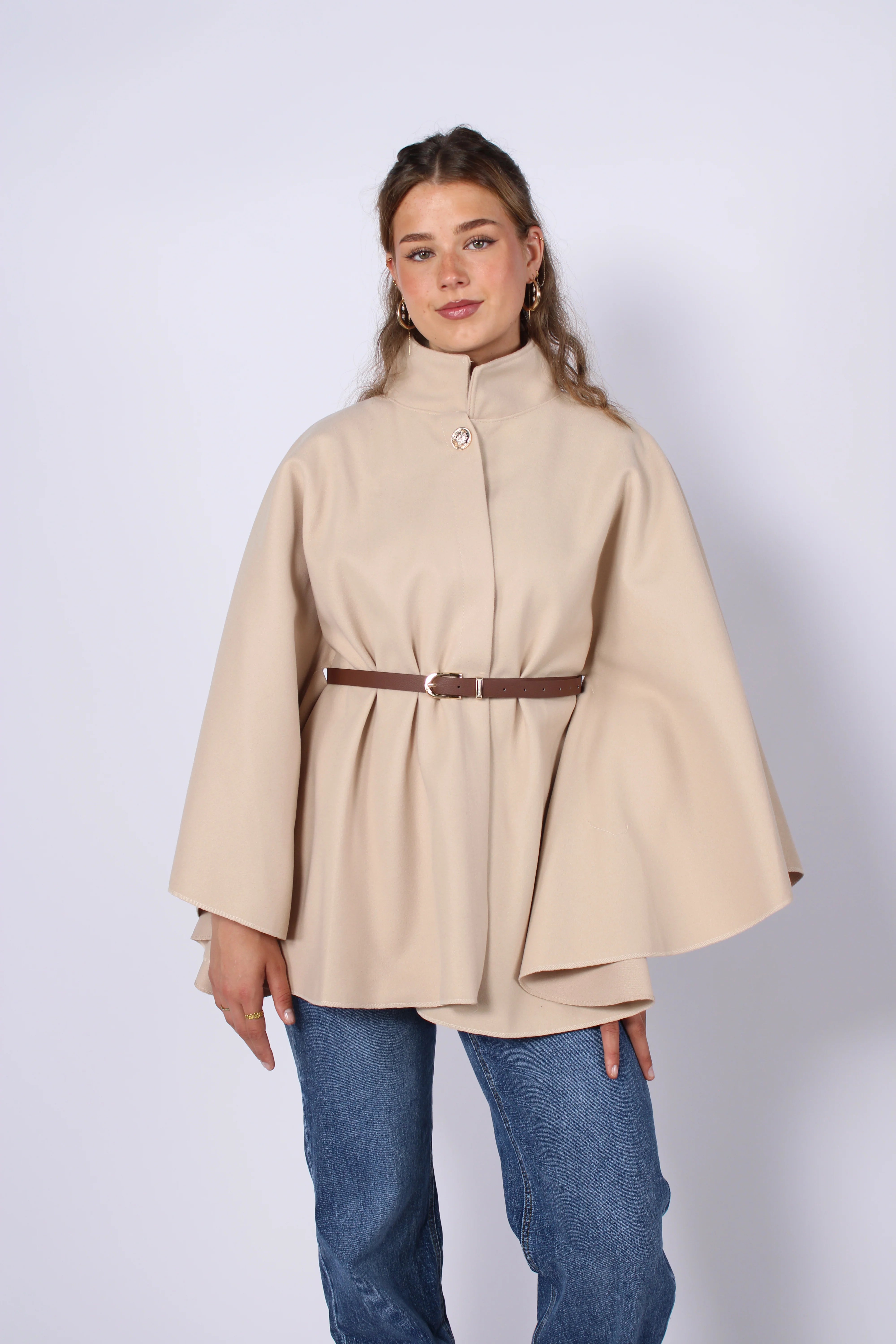 Freya Belted Cape Poncho
