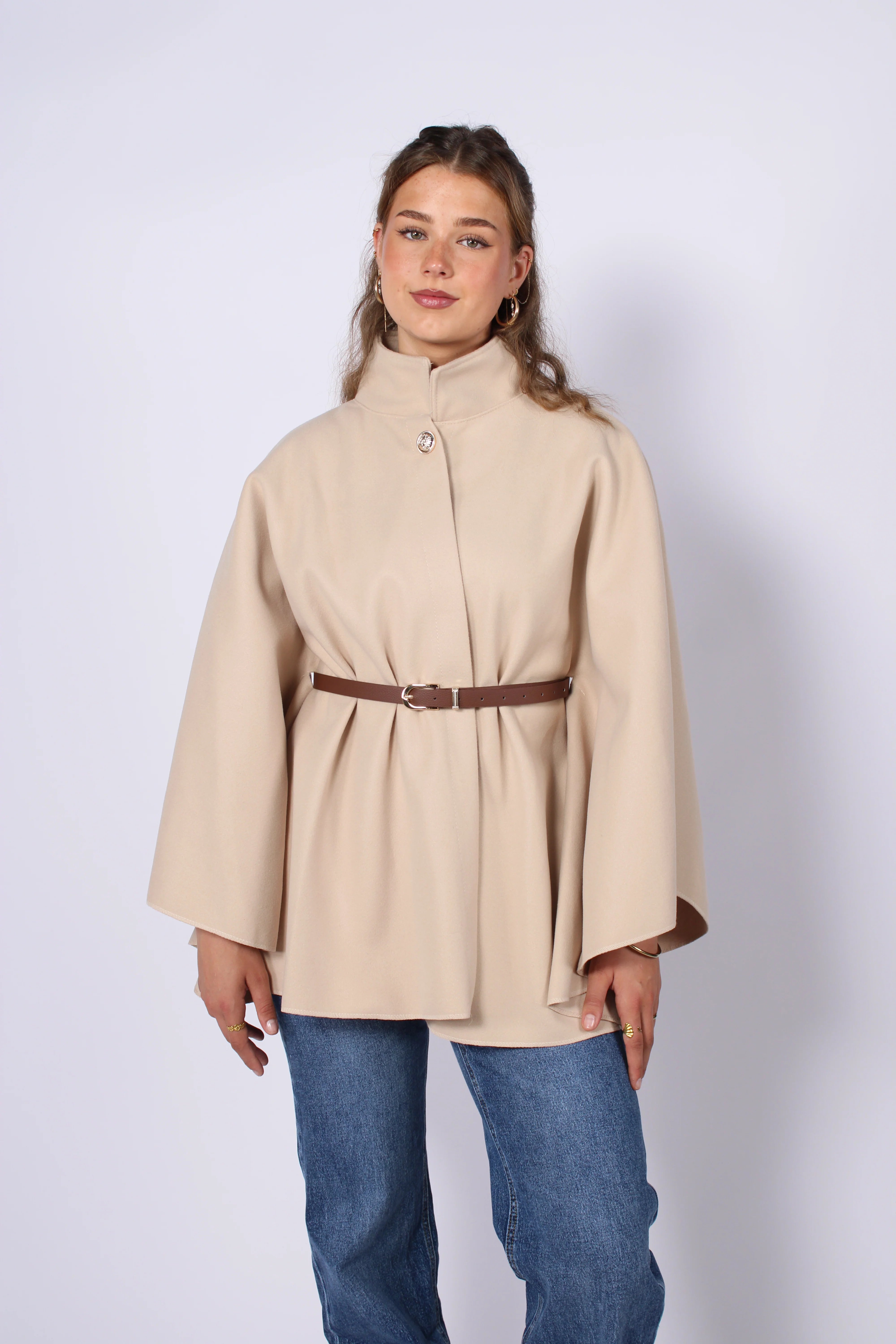 Freya Belted Cape Poncho