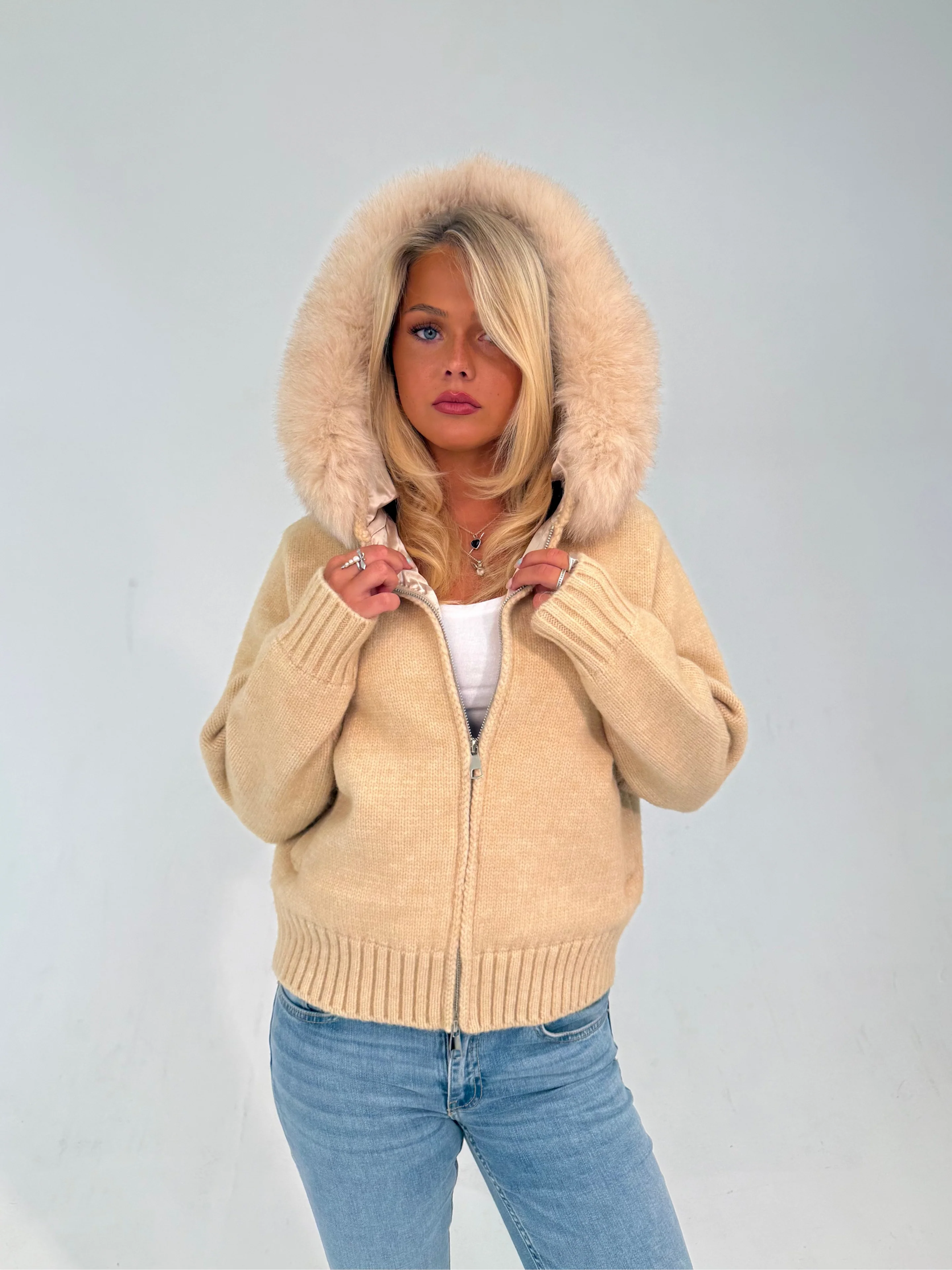 Zipped Fur Jacket - Edel Essential