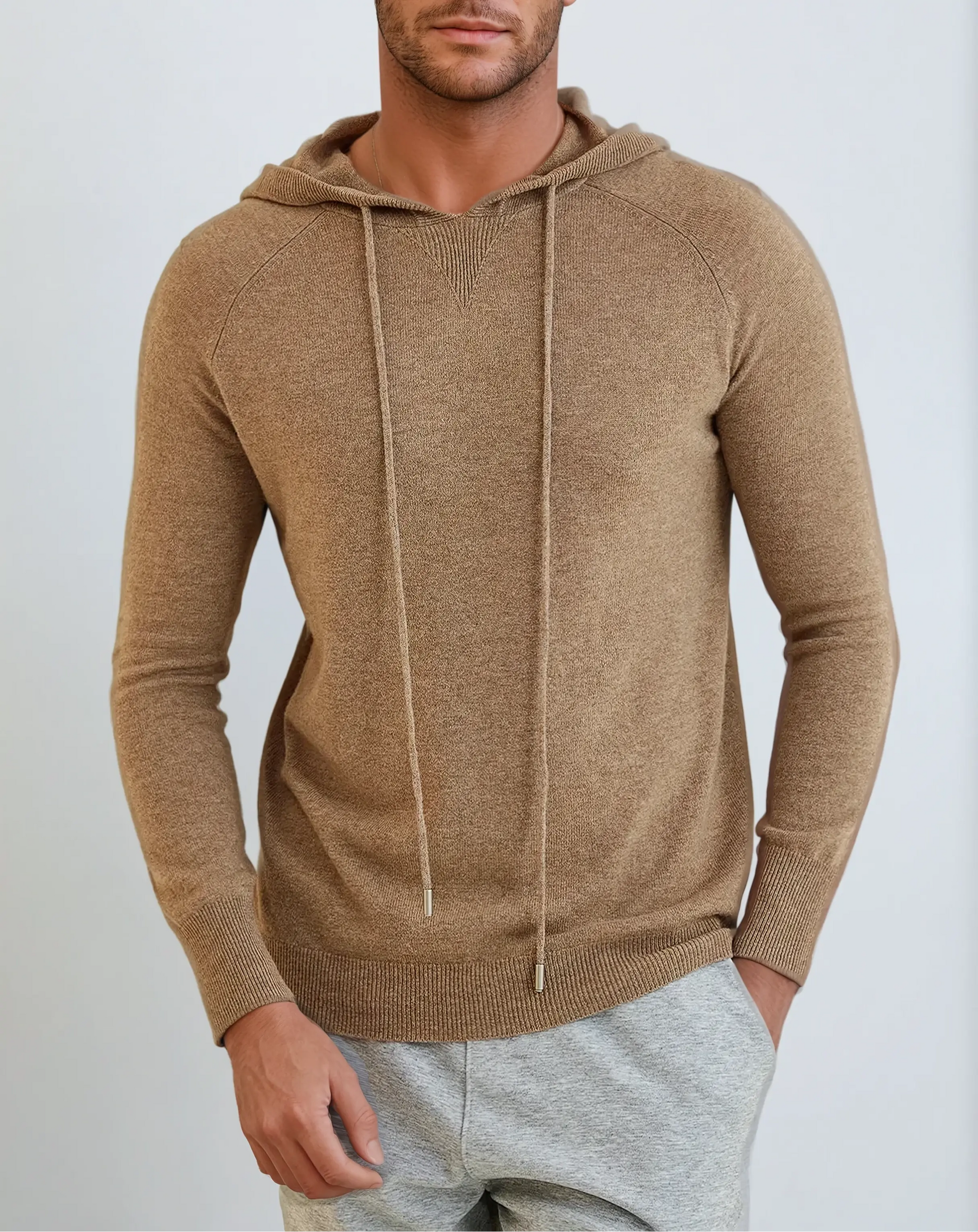 Essential Cashmere Hoodie - Khaki Artisan - Edel Essential