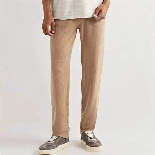 Handcrafted Cashmere Trousers – Sable Khaki - Edel Essential