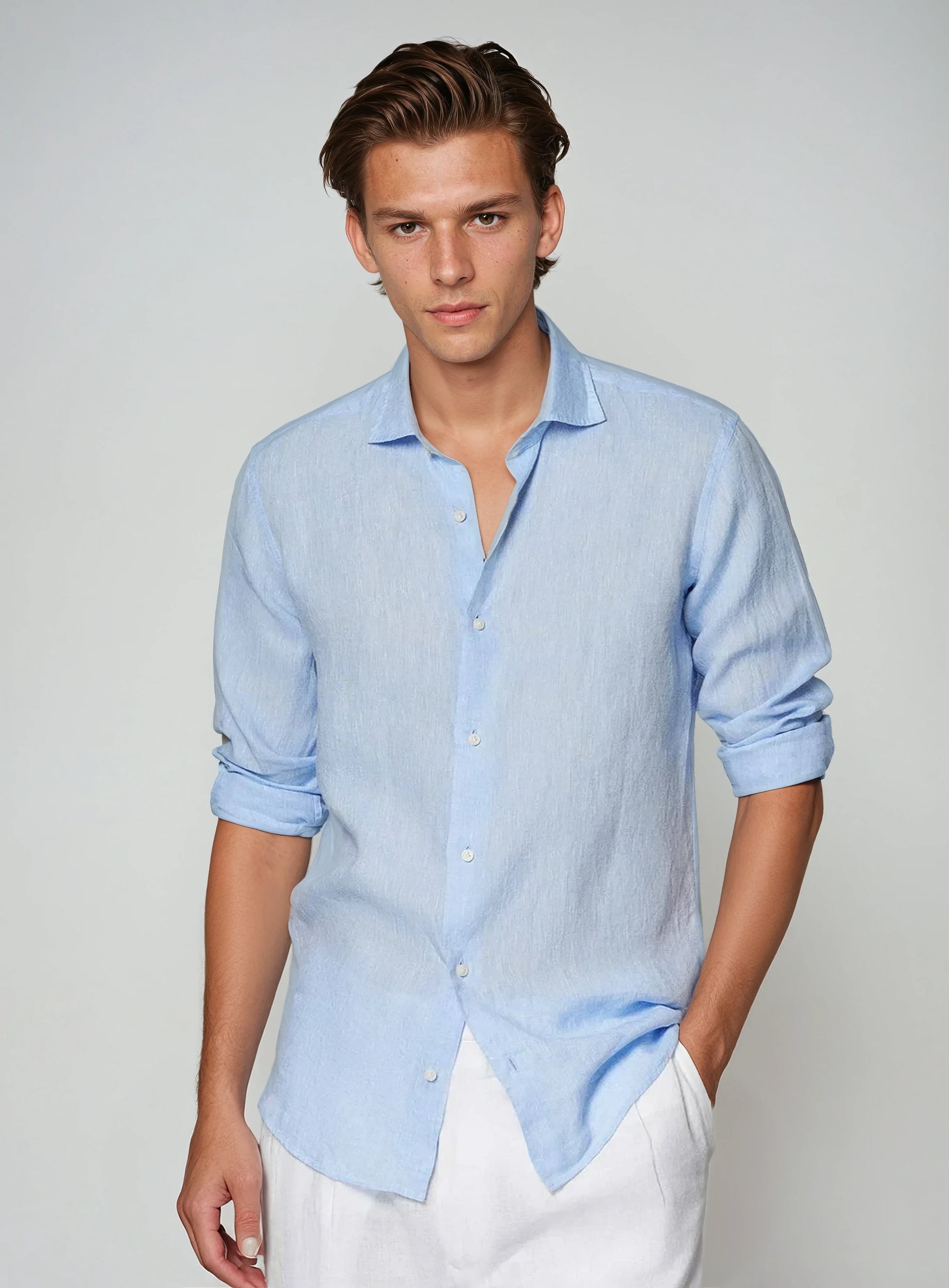 Essential Linen Shirt - Light Blue - Edel Essential