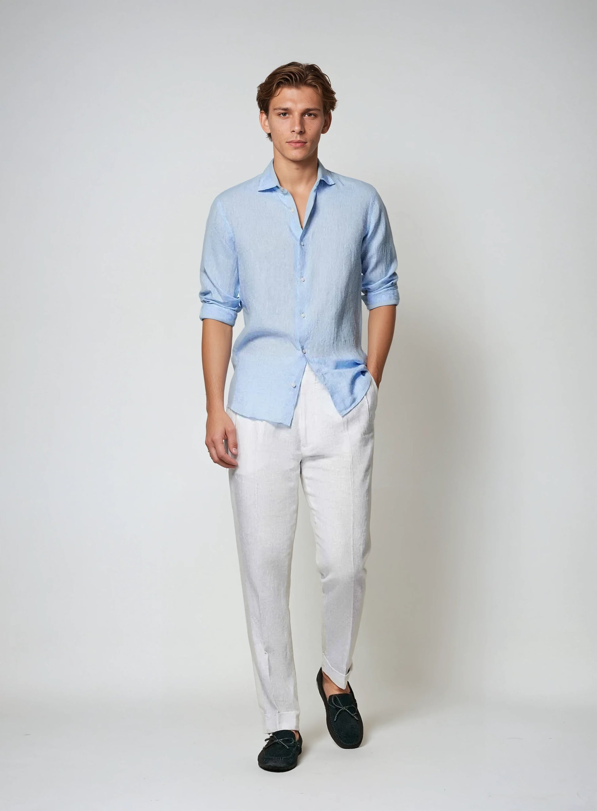 Essential Linen Shirt - Light Blue - Edel Essential