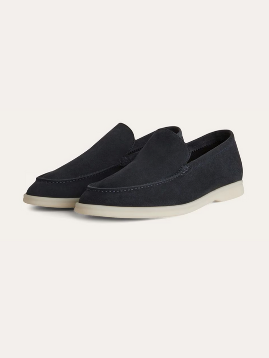 Refined Suede Loafers – Navy Blue - Edel Essential