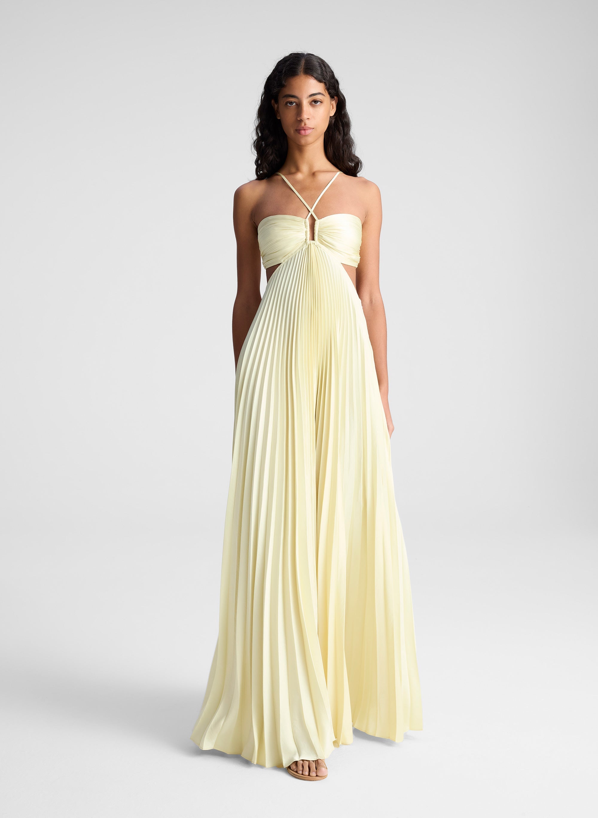 Satin Pleated Maxi Dress - Edel Essential