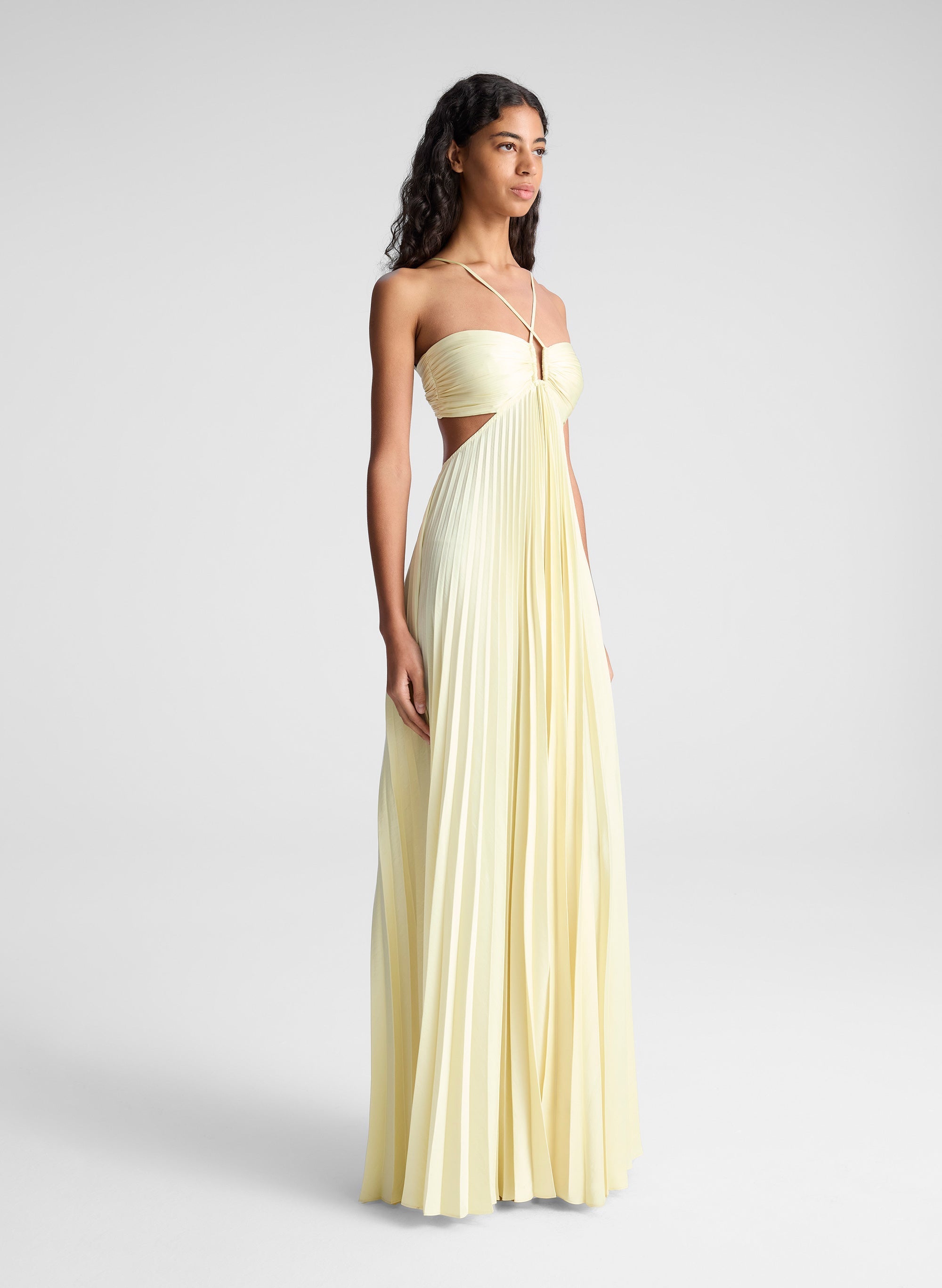 Satin Pleated Maxi Dress - Edel Essential