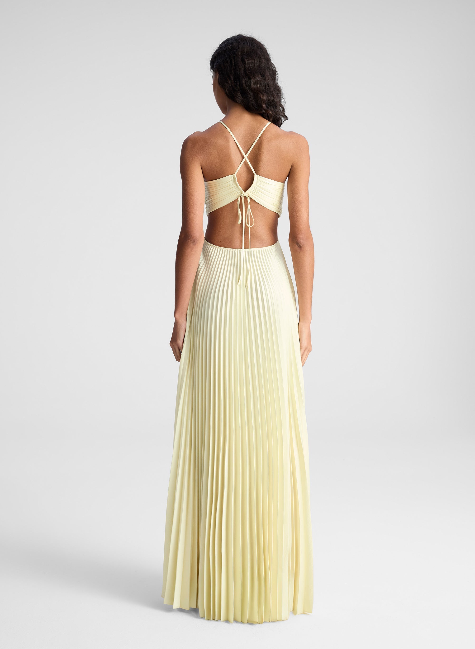 Satin Pleated Maxi Dress - Edel Essential
