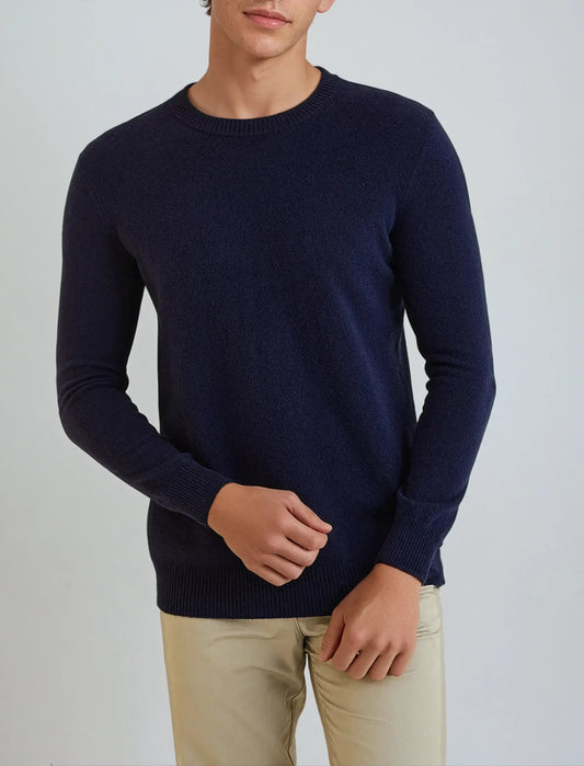 Signature Cashmere Sweater - Navy Blue - Edel Essential