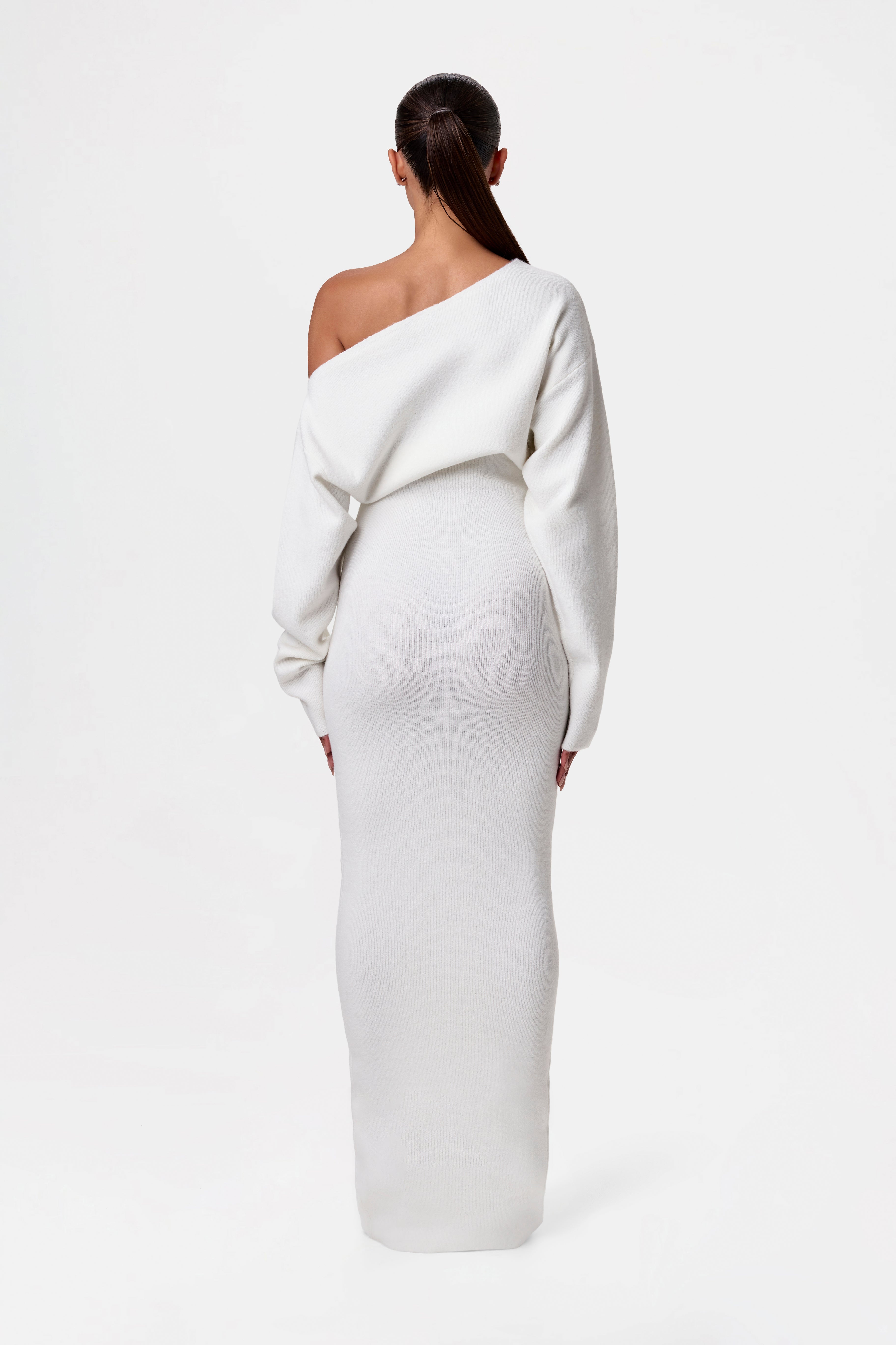 Knit Off-Shoulder Sweater Maxi Dress - Edel Essential