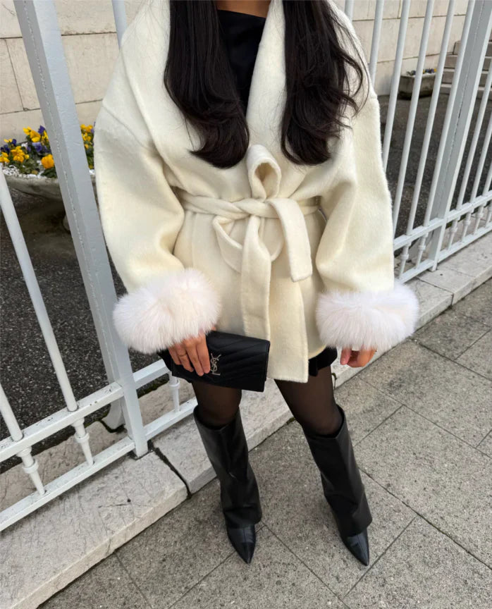 Belted Trench With Fur - Edel Essential