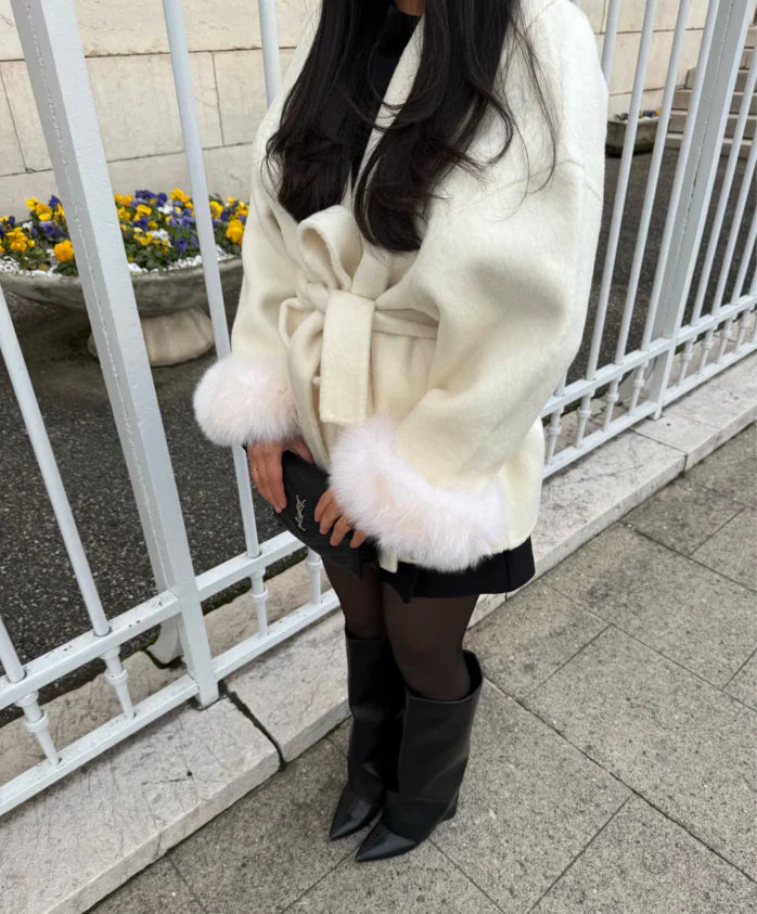 Belted Trench With Fur - Edel Essential