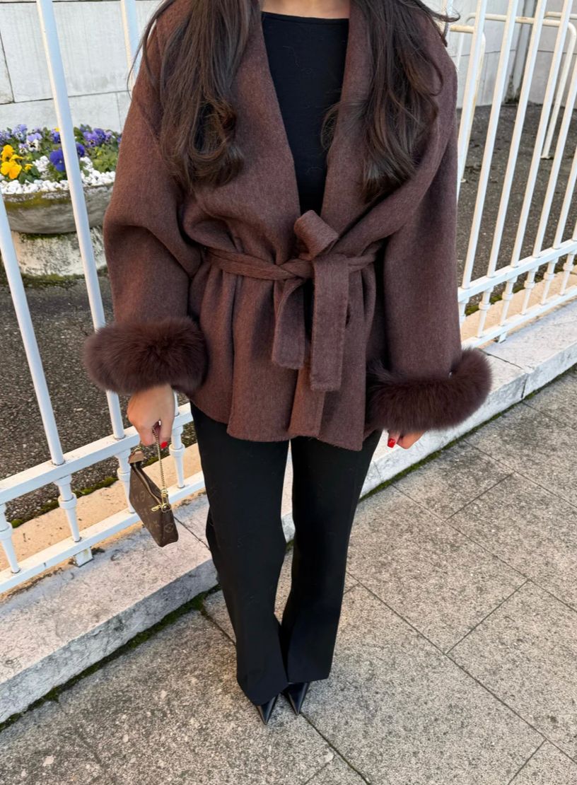 Belted Trench With Fur - Edel Essential
