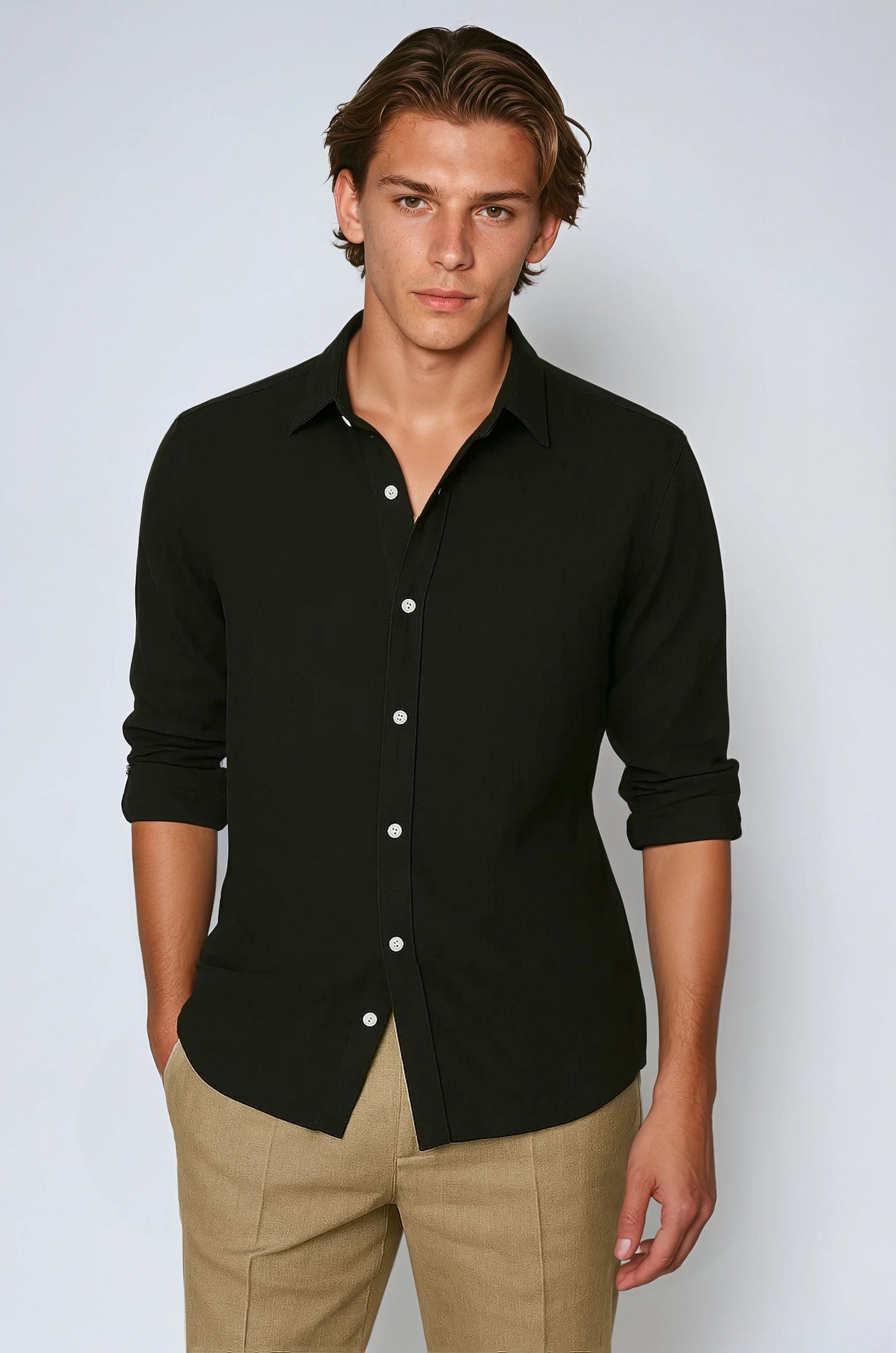 Essential Linen Shirt - Black - Edel Essential