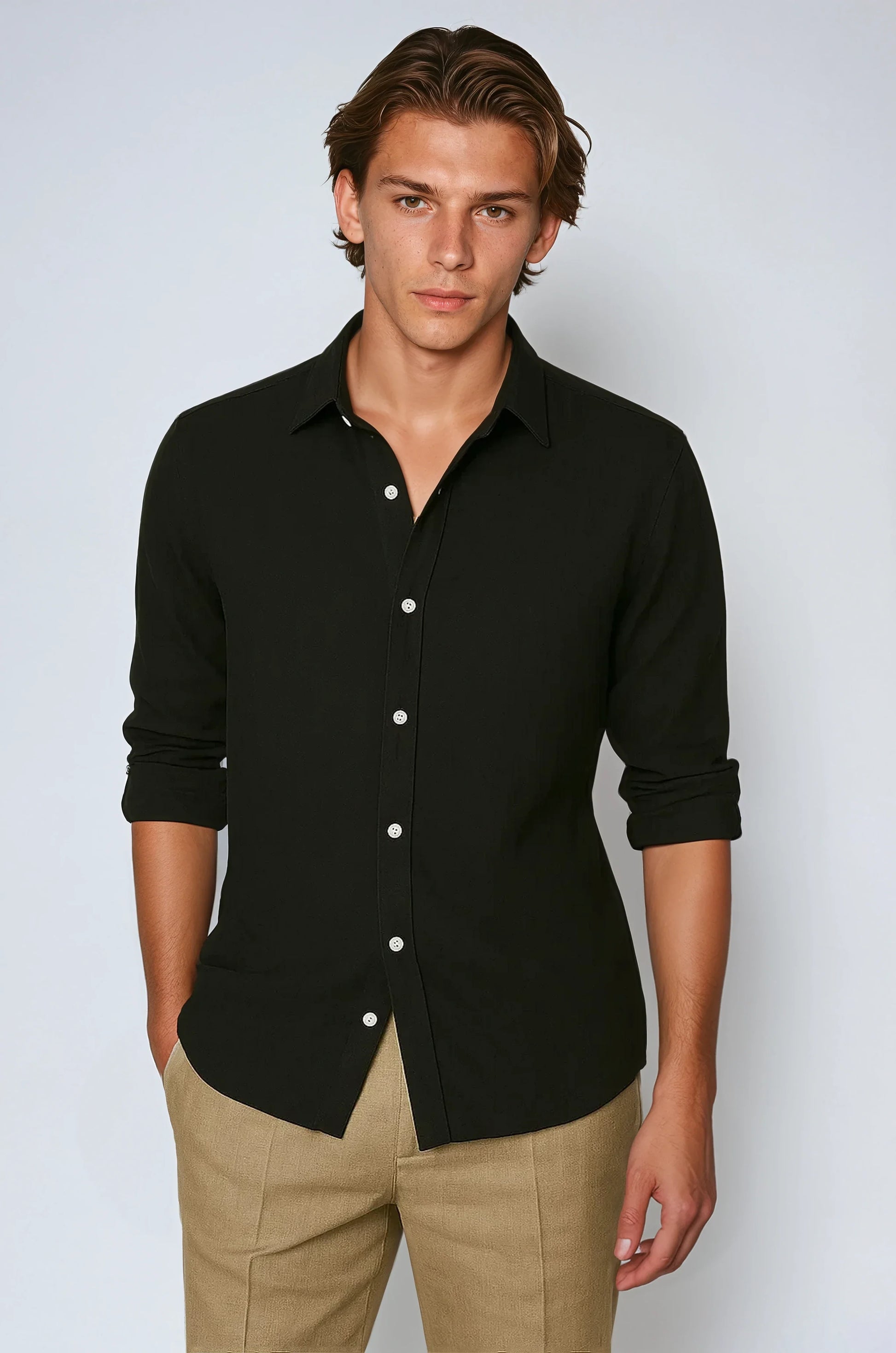 Essential Linen Shirt - Black - Edel Essential