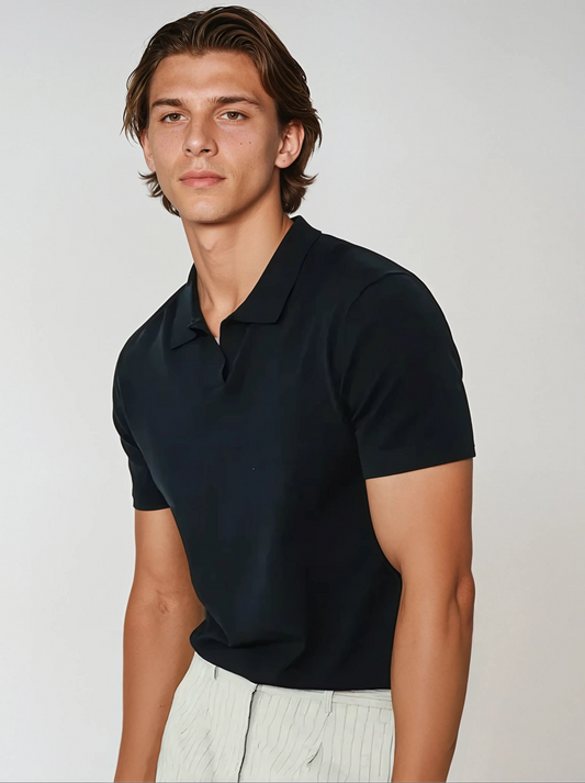 Polo Without Buttons - Black - Edel Essential