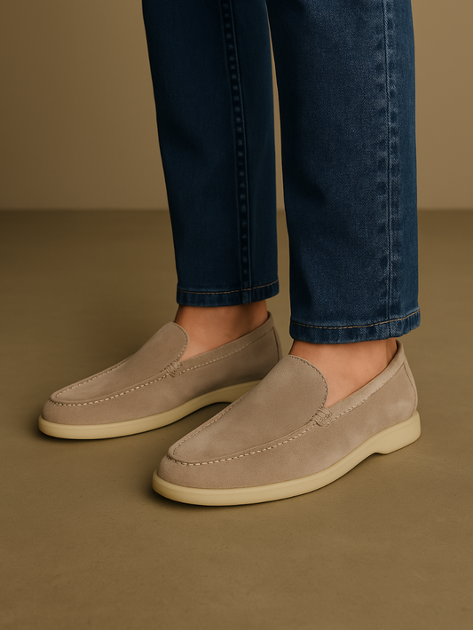 Refined Suede Loafers – Beige Sable - Edel Essential