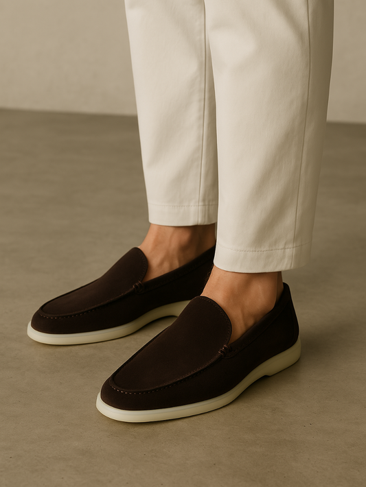 Refined Suede Loafers – Dark Brown - Edel Essential