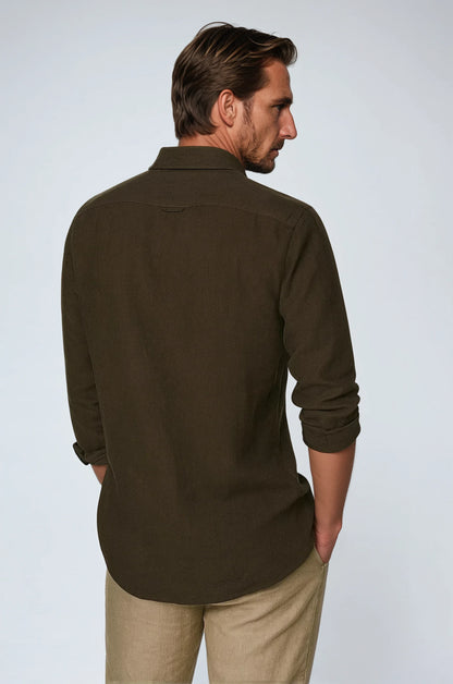 Essential Linen Shirt - Dark Brown - Edel Essential