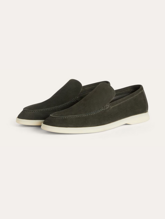 Refined Suede Loafers – Dark Green - Edel Essential