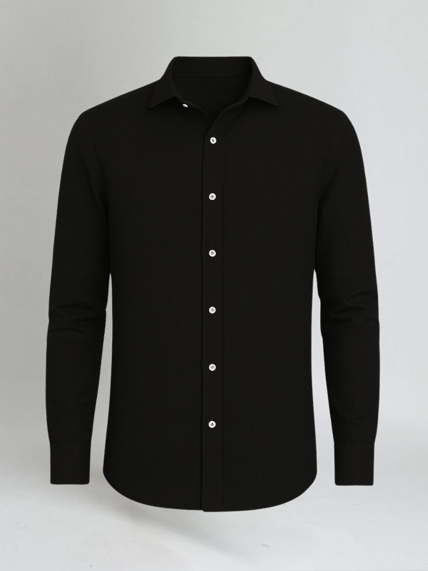 Essential Linen Shirt - Black - Edel Essential