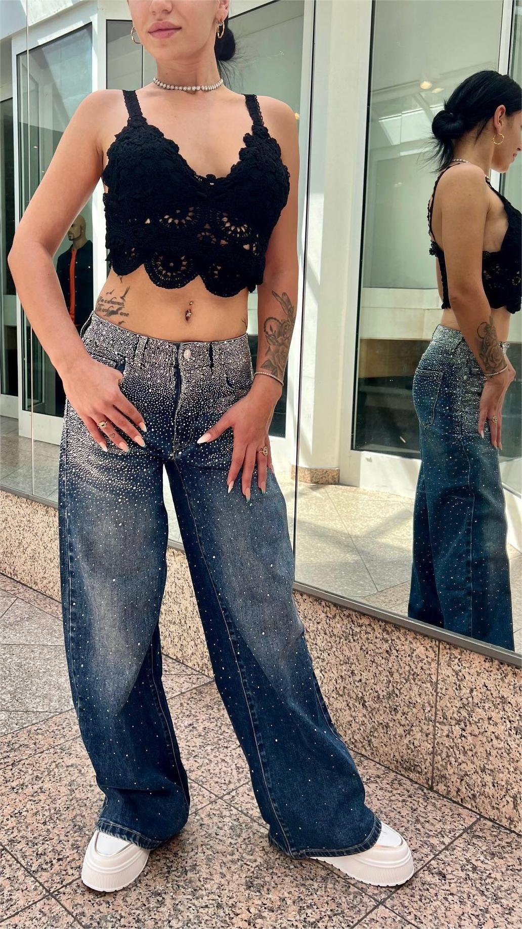Starry Night Wide Leg Jeans - Edel Essential