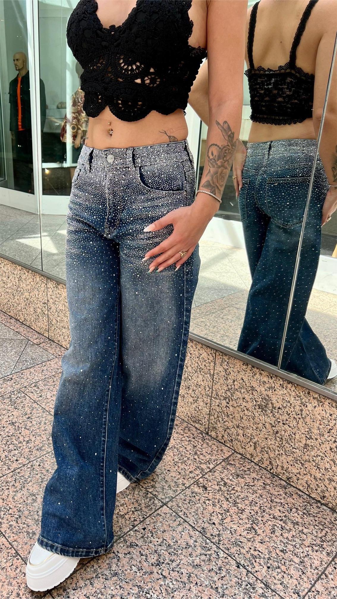 Starry Night Wide Leg Jeans - Edel Essential