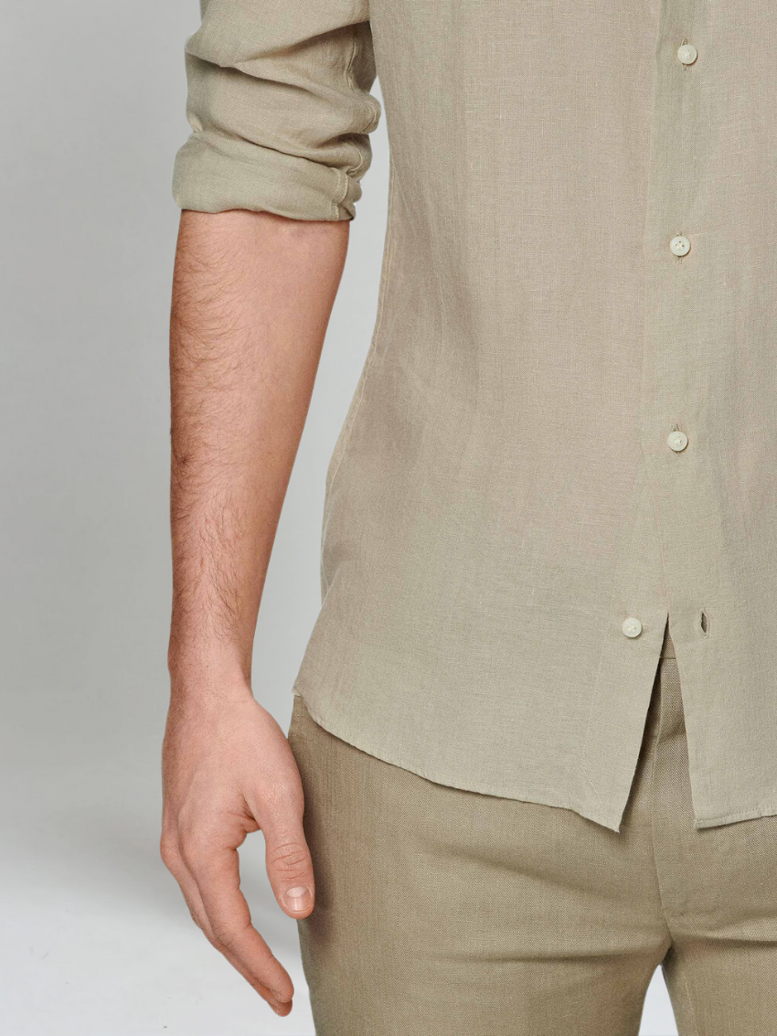 Essential Linen Shirt - Khaki - Edel Essential