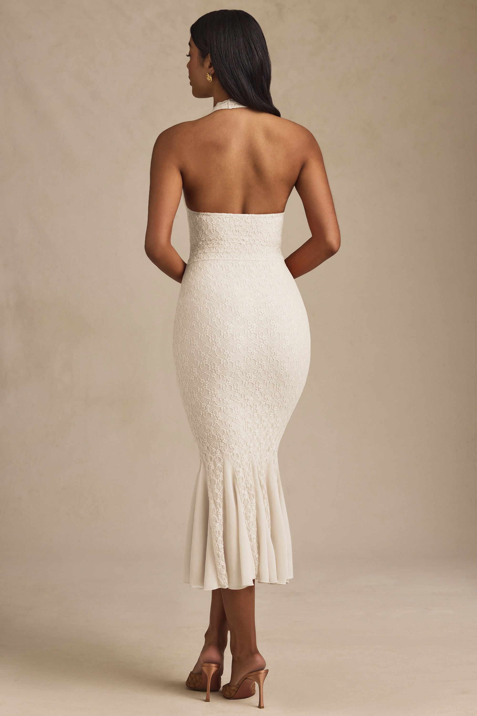 Halterneck Corset Lace Midaxi Dress - Edel Essential