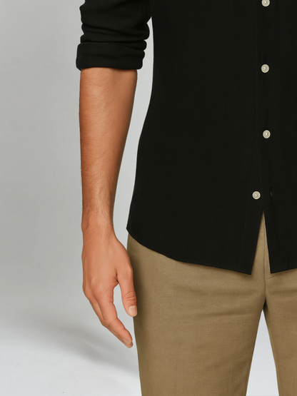 Essential Linen Shirt - Black - Edel Essential